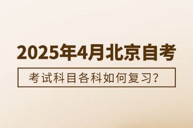 2025年4月北京自考考试科目各科如何复习？