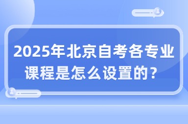 2025年北京自考各专业课程是怎么设置的？