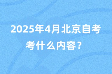2025年4月北京自考考什么内容？