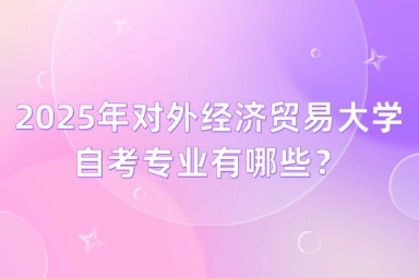 2025年对外经济贸易大学自考专业有哪些？
